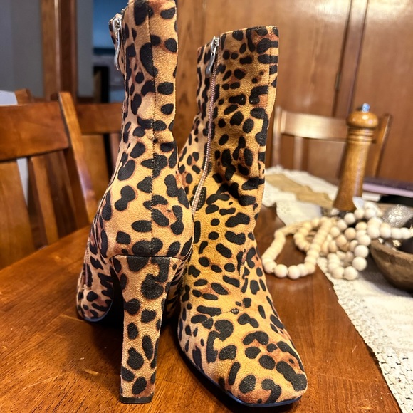 JustFab Leopard Booties - Picture 2 of 3